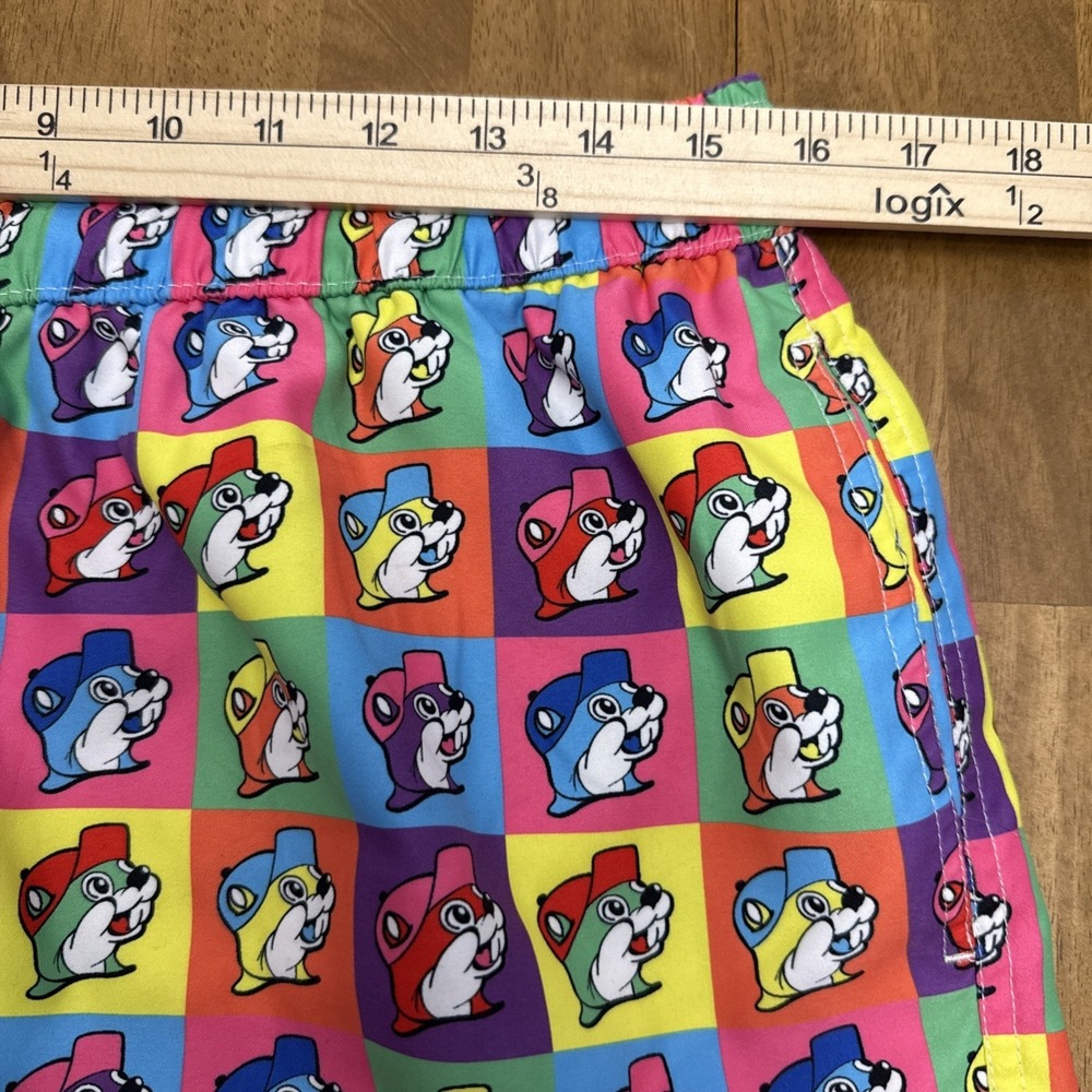 Buc-ees beaver swim trunks men's XL colorful checkered retro brief lined novelty - Picture 7 of 11